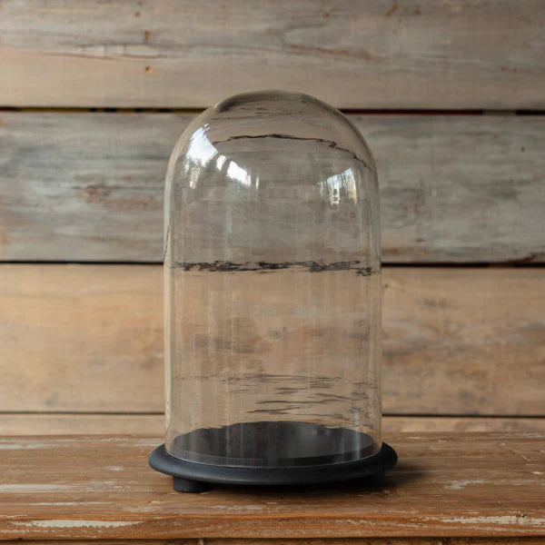 Vintage Style Glass Display Dome with Base, Large