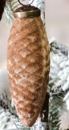 Pre Order 4" Flocked Pinecone Ornament, 2 Color Options