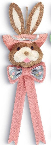 Bunny Head with Burlap Hat and Bow, Color Options