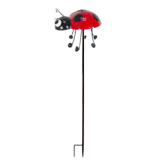 Painted and Enameled Metal Ladybug Garden Stake