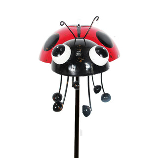 Painted and Enameled Metal Ladybug Garden Stake
