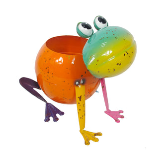 Painted and Enameled Mini Frog Planter