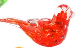 Glass Bird Figurine, 6 Color Options