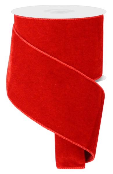 Deluxe Velvet/Satin Backing Red Ribbon