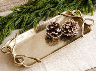 Pre Order Gold Tray with Ribbon Handles
