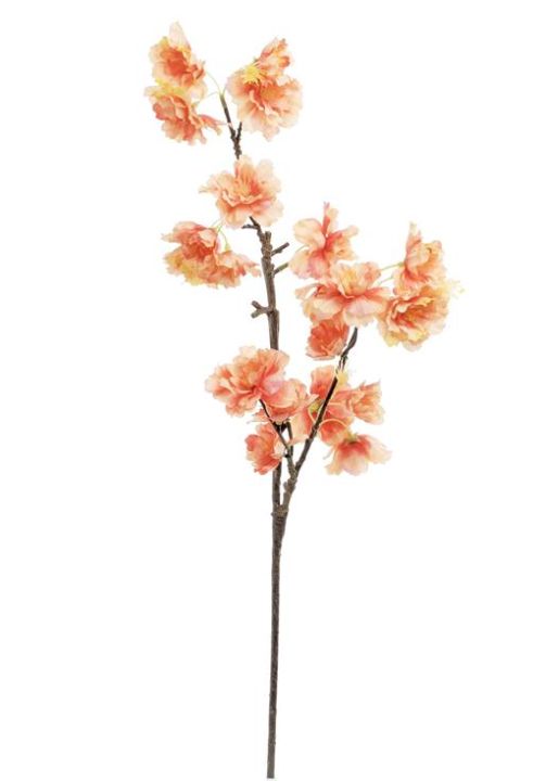 25" Japanese Cherry Blossom Spray, Coral
