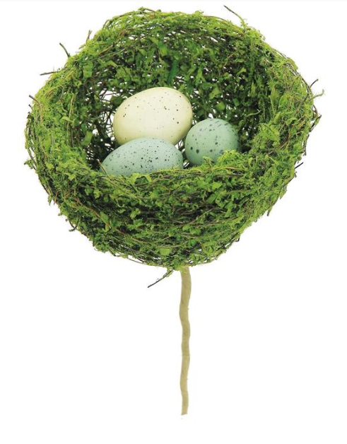 4.5" Bird's Nest Pick with Eggs