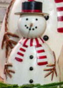 Metal Snowman with Hat , 4 Size Options