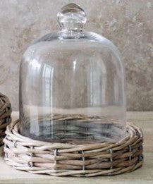 Willow Base Glass Cloche , Size Options