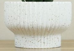 White Ribbed Speckle Planter, Size Options