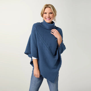 Pre Order (Sept) Heavenly -Luxe Cable Knit Turtleneck Poncho