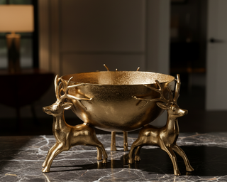Triple Deer Gold Aluminum Bowl