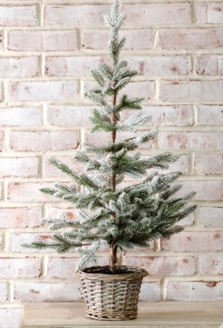 31.5" Snowy Tree in Basket