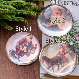 Santa Glass Paperweight, 3 Style Options