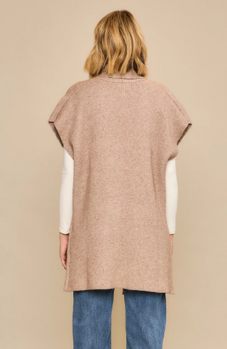 Knit Sleeveless Single Button Cardigan