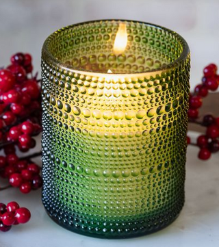 LED Beaded Glass Candle , 2 Size & Color Options