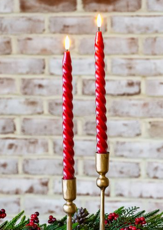 2pc LED Twist Taper Candles, 3 Color Options