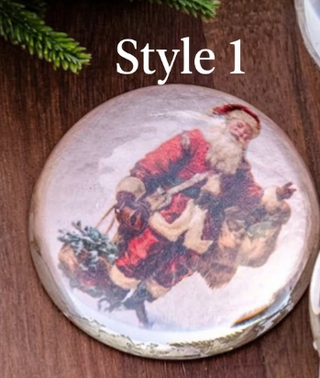 Santa Glass Paperweight, 3 Style Options