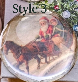 Santa Glass Paperweight, 3 Style Options