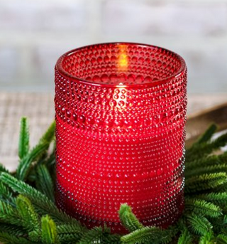 LED Beaded Glass Candle , 2 Size & Color Options