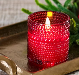 LED Beaded Glass Candle , 2 Size & Color Options
