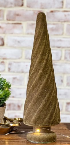 Green Flocked Glass Tree, 2 Size Options