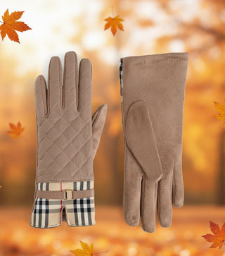 Pre Order Plaid Puffer Touchscreen Gloves, 3 Color Options