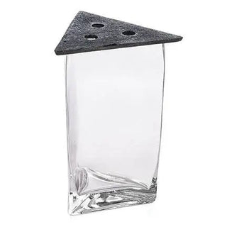 Triangle Glass Vase w/Iron Lid **MM12**
