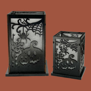 Set of 2 Spooky Cutout Lanterns