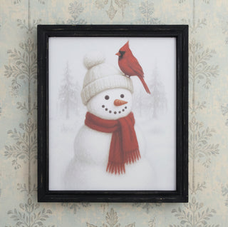 Pre Order Cardinal & Snowman Framed Print