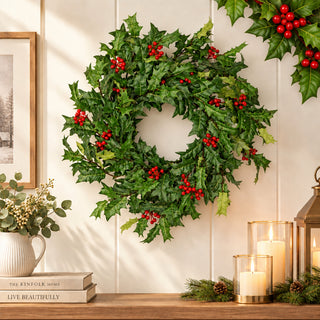 Holly Berry Collection, 6' Garland and/or 28" Holly Wreath