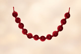 6' Burgundy Velvet Ball Garland