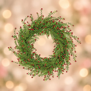 24" Glitter Berry Wreath