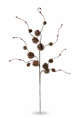 28.5"L Glitter & Bead Pinecone Pick