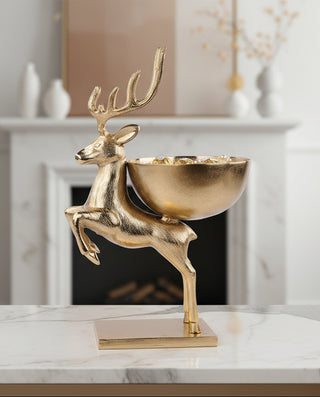 23"H Jumping Deer Bowl
