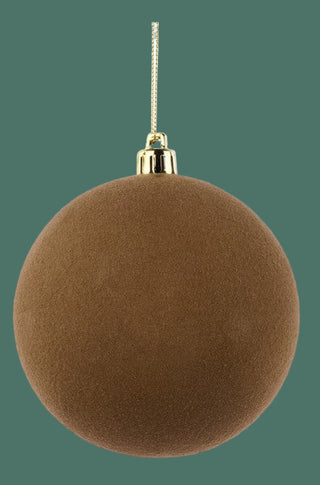 Brown Flocked Ball Ornament, 2 Size options