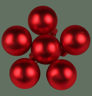 Red Christmas Ball Ornament Cluster Pick