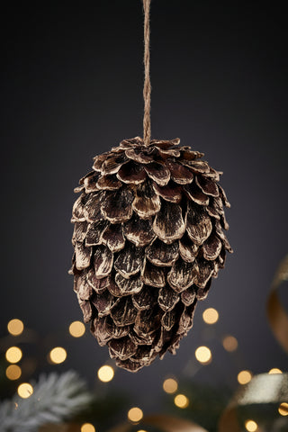 Brown & Gold Pinecone Scale Ornament