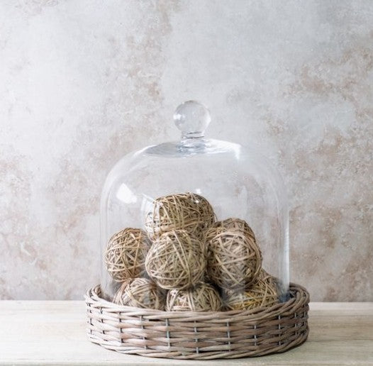 Willow Base Glass Cloche , Size Options