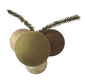 Moss Green, Brown & Champagne Ball Cluster, 80/100mm