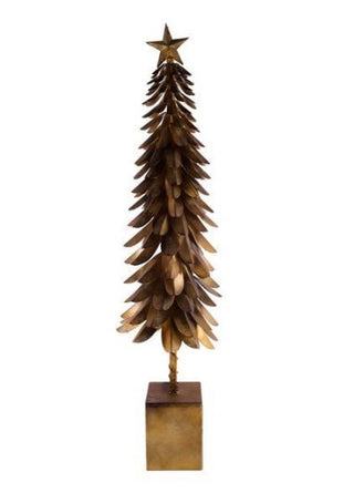 Metal Leaf Christmas Tree Antique Gold/Copper, 3 Size Options