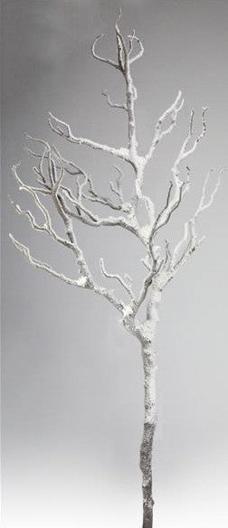White Plastic Branch with Snow Glitter
