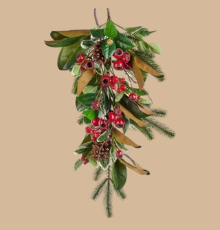 Magnolia, Pine & Holly Berry Teardrop