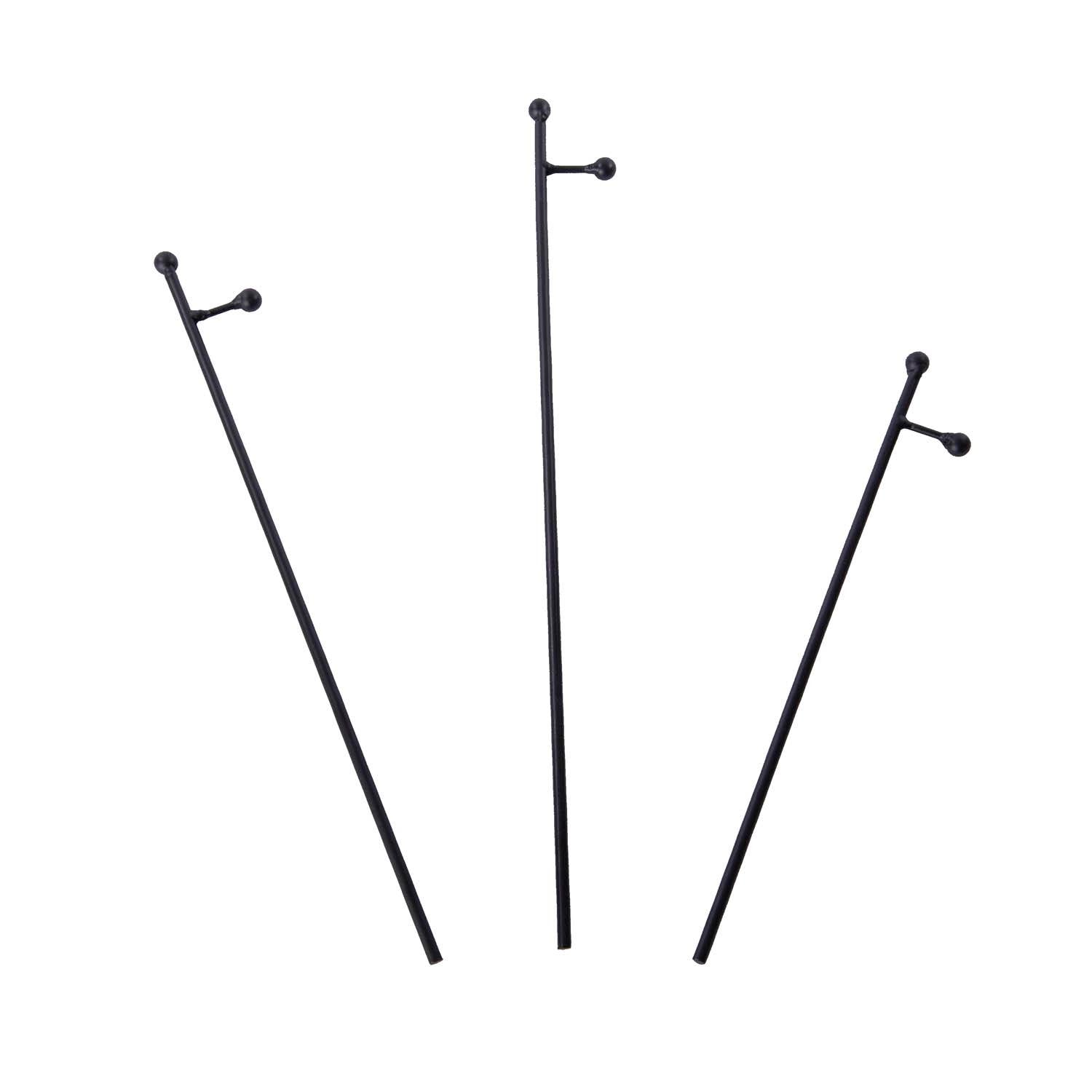 Black Display Poles with Stakes, Size Options