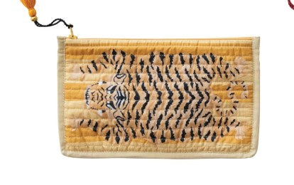 Cotton Voile Printed Zip Pouch with Interior Coating, Color Options