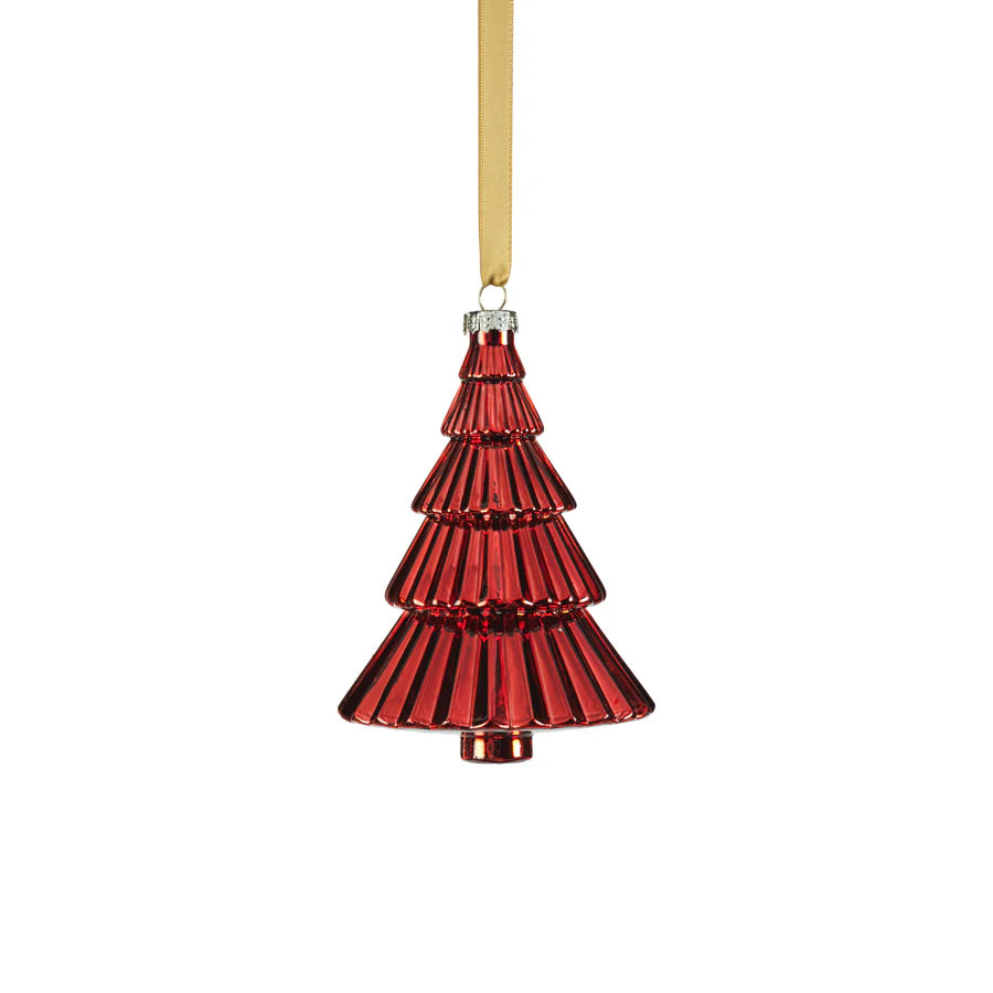 Glass Tree Ornament, Red