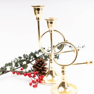 Small 10" French Horn Candlestick