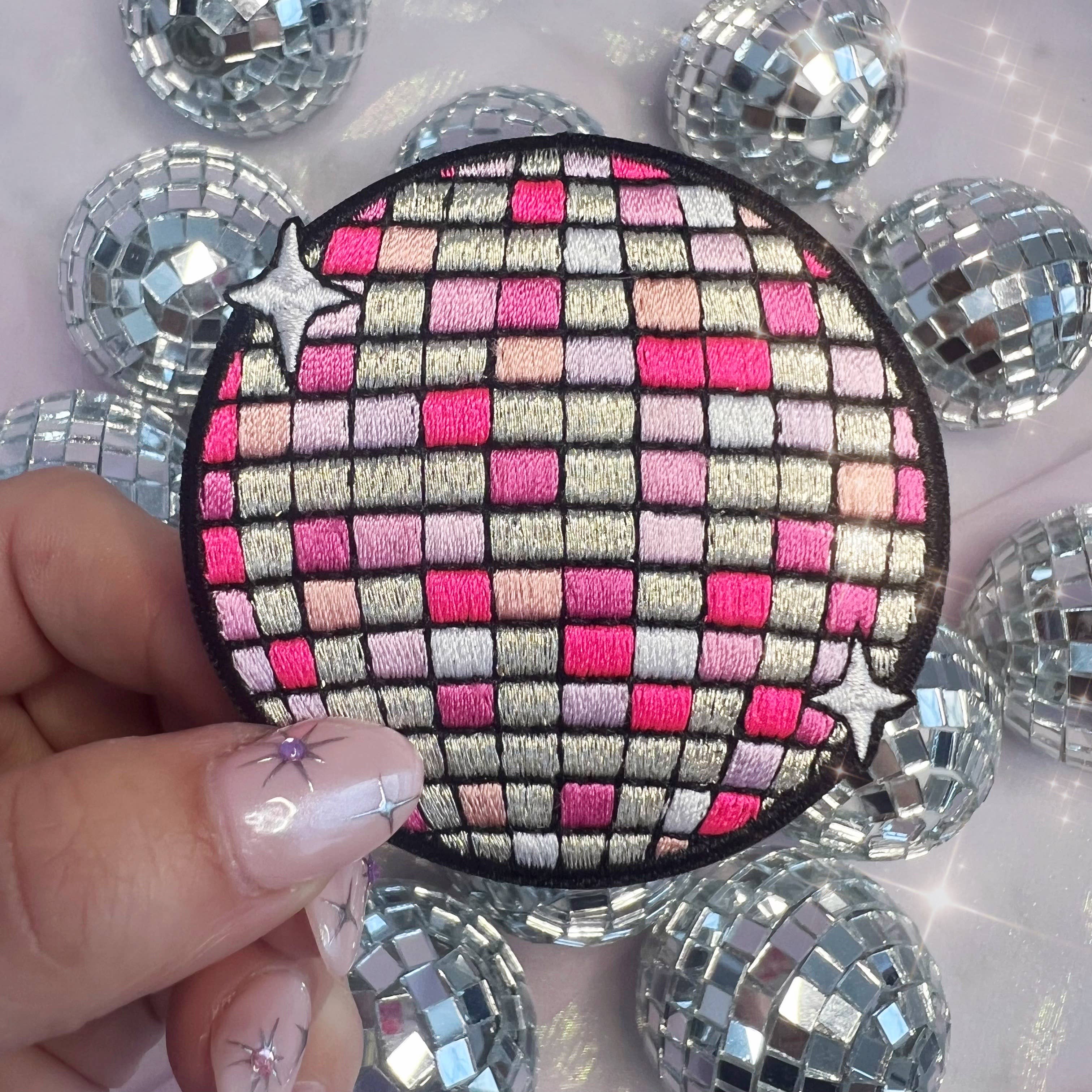 Disco Ball Patch - Pink Disco Ball