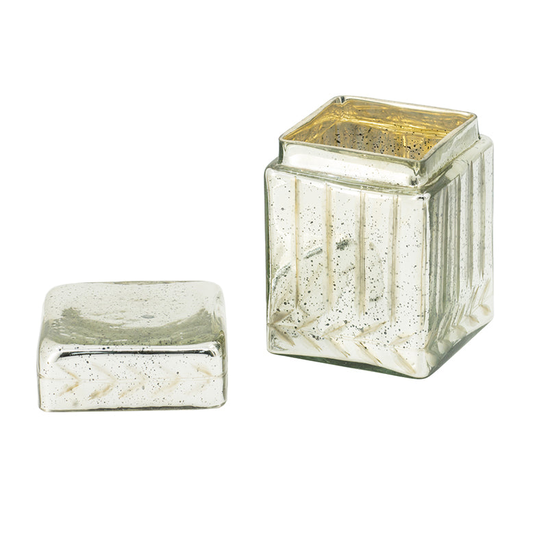 Mercury Glass Lidded Container , Assorted Styles