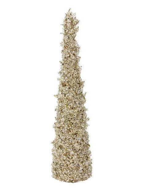 Glittered Cone Tree Gold, Size Options